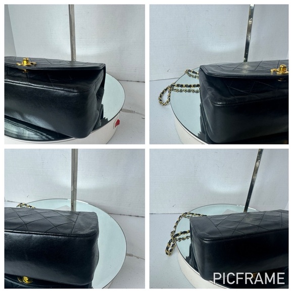 CHANEL DIANA SMALL Single Flap RARE Quilted Logo Lambskin Chain Bag - Picture 4 of 13